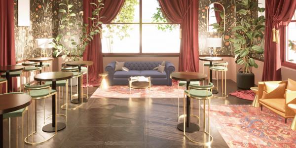 a photo rendering of The Lounge