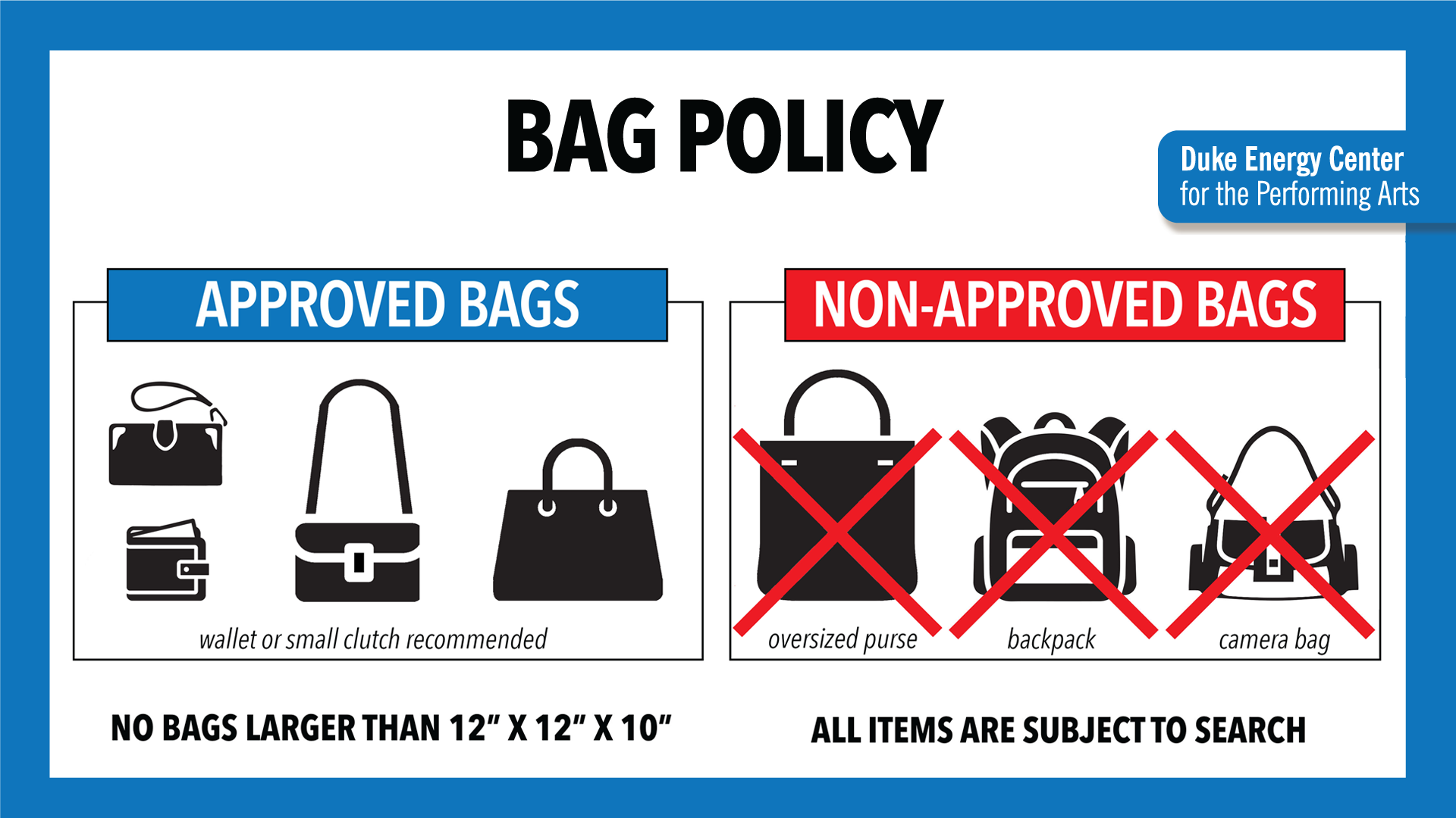 an image showing the bag policy