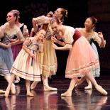 an image of 5 ballerinas on a stage