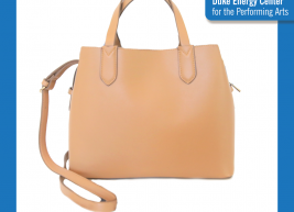 an image of a tan shoulder bag there is a strap at the top and on the side